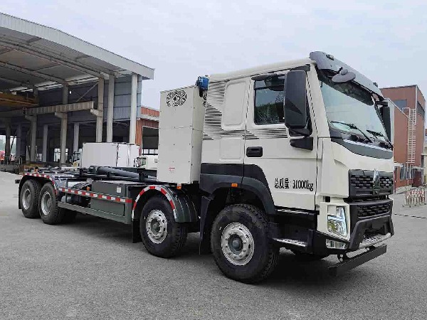 中國重汽新能源EV純電動(dòng)鉤臂式垃圾車|華威馳樂牌SGZ5310ZXXWPBEV純電動(dòng)車廂可卸式垃圾車